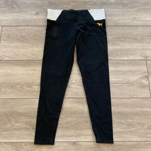 PINK VICTORIA’S SECRET WVU WV MOUNTAINEERS CROPPED LEGGINGS SIZE SMALL